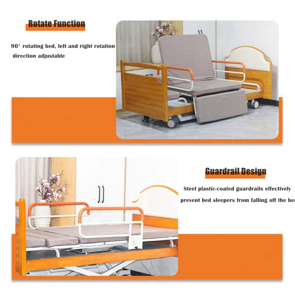 COOLBABY ZLJ1103 Multifunctional Electric Nursing Bed For Home Use Electric Rotating Nursing Bed For Paralyzed Elderly People To Easily Lift Out of Bed And Move Around - coolbabymalls