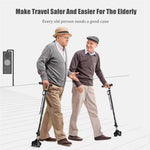 Load image into Gallery viewer, COOLBABY Elderly Cane Carbon Ultra-light Telescopic Cane Multi-function Cane Light Self-standing Cane With LED Light Magnet Massage Handle Cane.
