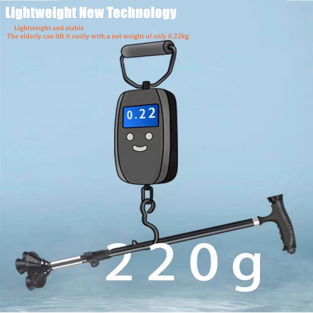 COOLBABY Elderly Cane Carbon Ultra-light Telescopic Cane Multi-function Cane Light Self-standing Cane With LED Light Magnet Massage Handle Cane.