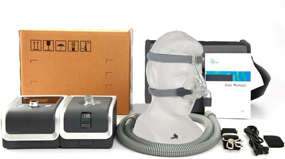 BMC GII E-20A Sleep Ventilator, Fully Automatic Sleep Breathing Machine, Anti Snore Devices, 4-20 hPa Improved Sleeping, with a Full Size Nose Mask Set, Gifts for Dad/Mom