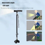 Load image into Gallery viewer, COOLBABY Elderly Cane Carbon Ultra-light Telescopic Cane Multi-function Cane Light Self-standing Cane With LED Light Magnet Massage Handle Cane.