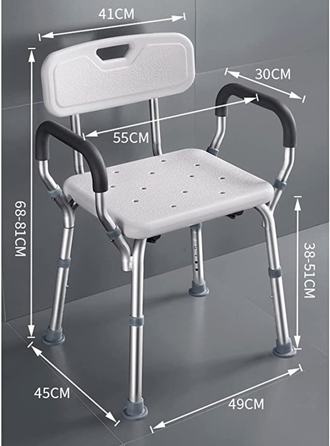 COOLBABY SSZ-XZD02 Height-Adjustable Shower Sliding Stool with Armrests - coolbabymalls