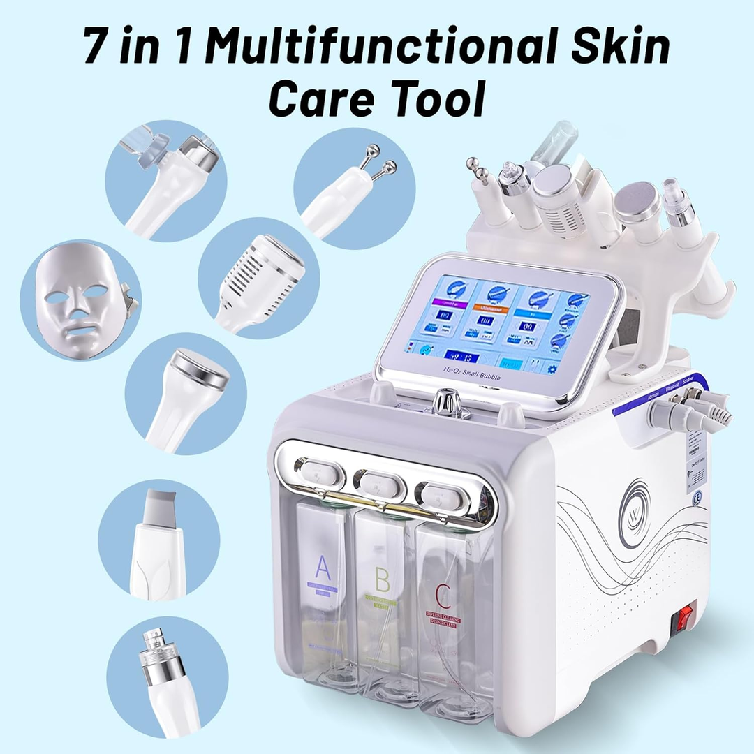 7 in 1 H2O2 Beauty Skin Cleansing Hydrofacial Machine Facial Machine Water Aqua Peeling for Home Use - coolbabymalls