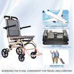 Load image into Gallery viewer, Ultralight Transport Wheelchair Folding Portable Boarding Travelling Wheelchair with Telescopic Handle Trolleys for Elderly Aircraft Travel - coolbabymalls