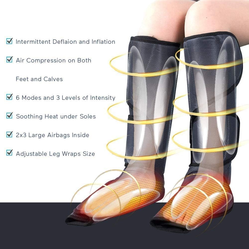 COOLBABY WQSJ-TBAMQ Leg Air Compression Massager with Vibration, Heat, and Circulation Enhancement - coolbabymalls