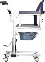 Load image into Gallery viewer, COOLBABY Hydraulic Patient Lift Transfer Chair for Elderly &amp; Disabled, Adjustable Height, Soft &amp; Toilet Seat, Front/Rear Caster Brakes, Shower &amp; Bathroom Wheelchair, 150kg Load Capacity
