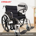 Load image into Gallery viewer, COOLBABY Obesity Wheelchair Enlarged/Widened/Thickened Steel Pipe Manual Wheelchair
