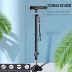 Load image into Gallery viewer, COOLBABY Elderly Cane Carbon Ultra-light Telescopic Cane Multi-function Cane Light Self-standing Cane With LED Light Magnet Massage Handle Cane.
