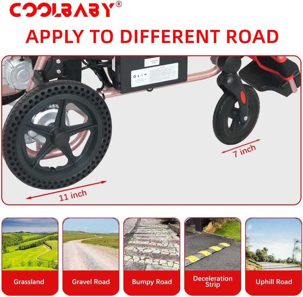 ENJOYCARE EPW67A: Lightweight Wheelchair with Brushless Motor and Solid Iron Body - coolbabymalls
