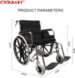 Load image into Gallery viewer, COOLBABY Obesity Wheelchair Enlarged/Widened/Thickened Steel Pipe Manual Wheelchair
