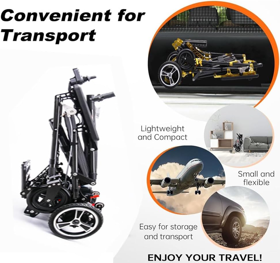 COOLBABY Super Lightweight (Only 16kg) Portable Transit Travel Wheelchair, Folding Transport Wheelchairs for Adults and Seniors Support 120kg, Lightweight Carbon Fiber Wheelchair for Elderly