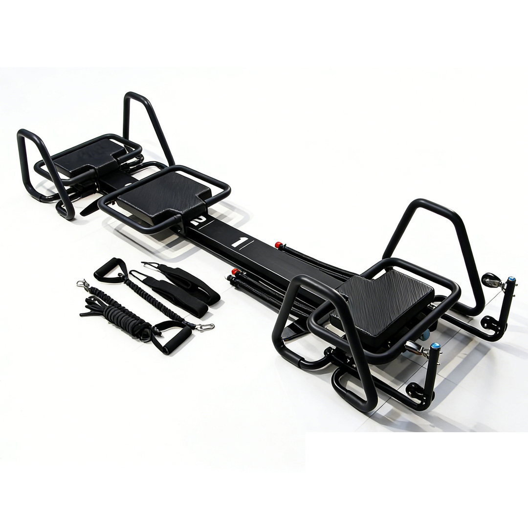 Black Aluminum Pilates Reformer Machine for Fitness Clubs Studio Use and Home Training - coolbabymalls