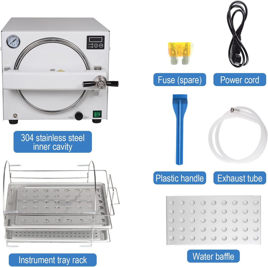 Automatic Autoclave Steam Sterilizer Medical Dental Sterilization Equipment 18L - coolbabymalls