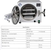 Automatic Autoclave Steam Sterilizer Medical Dental Sterilization Equipment 18L - coolbabymalls
