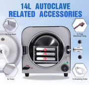 14L Dental Autoclave – Steam Sterilizer – Automatic Medical Sterilization for Various Industries - coolbabymalls