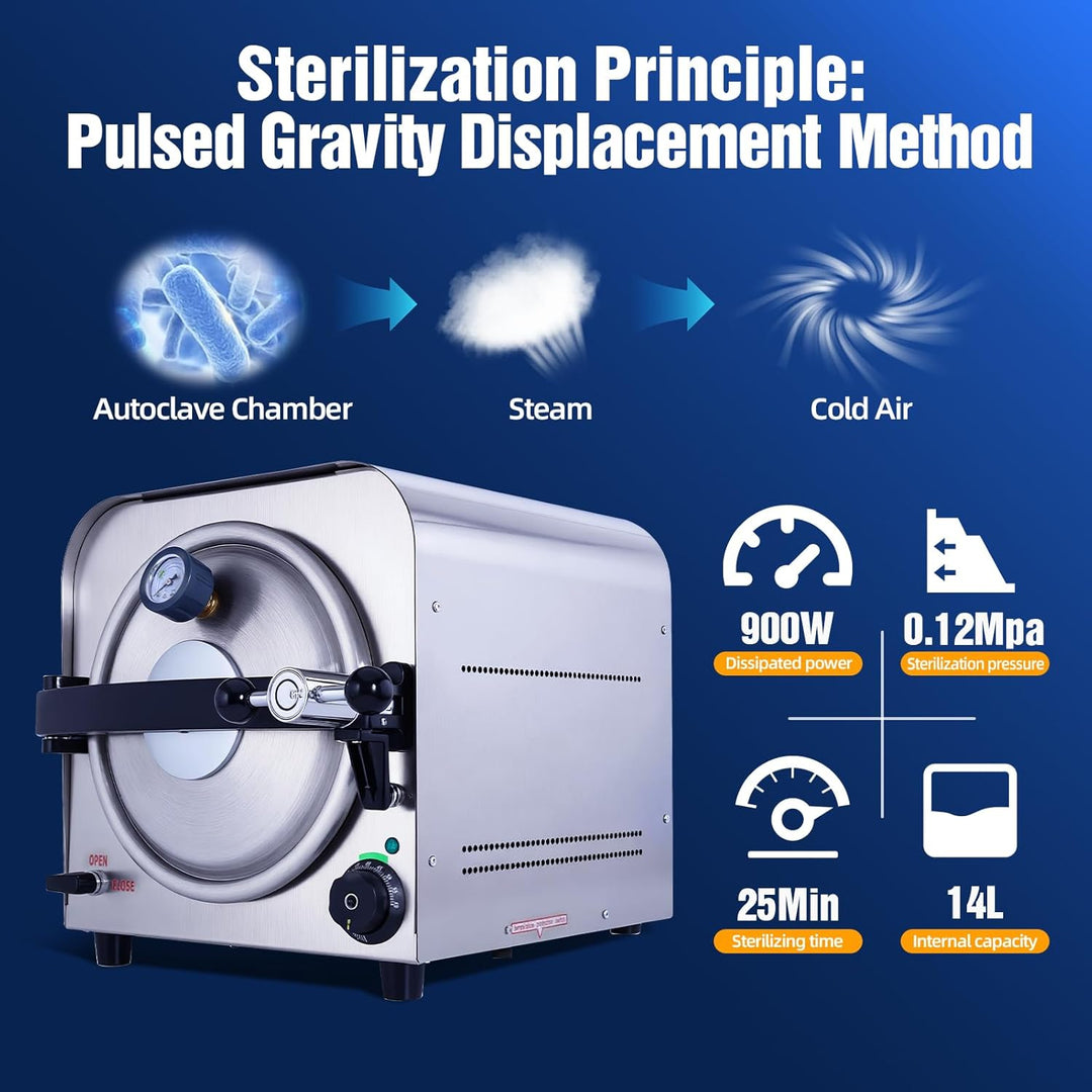 14L Dental Autoclave – Steam Sterilizer – Automatic Medical Sterilization for Various Industries - coolbabymalls