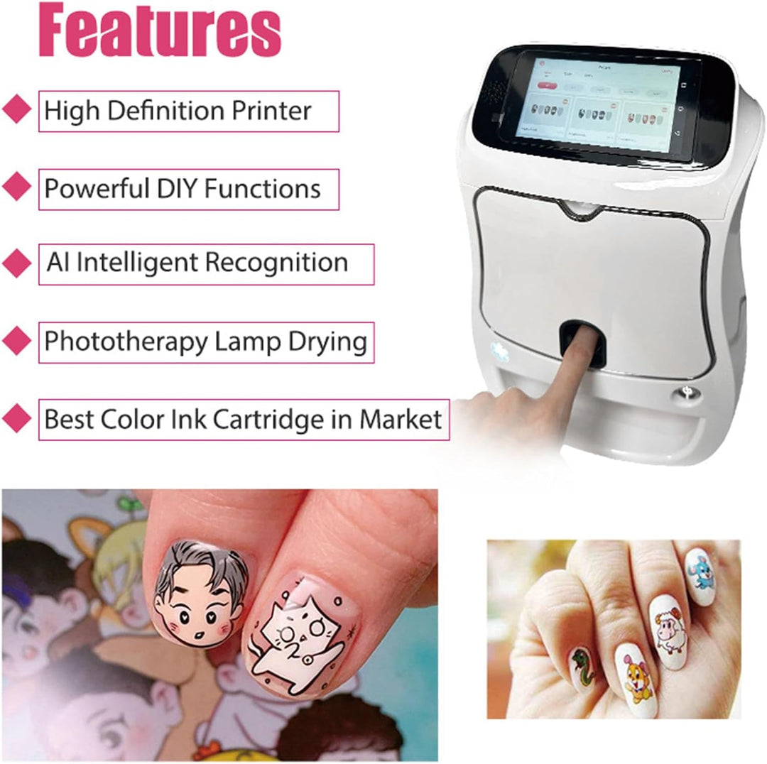 Automatic Smart DIY Digital Nail Art Printer Machine Touch Screen AI Professional 3D Nail Printer - coolbabymalls