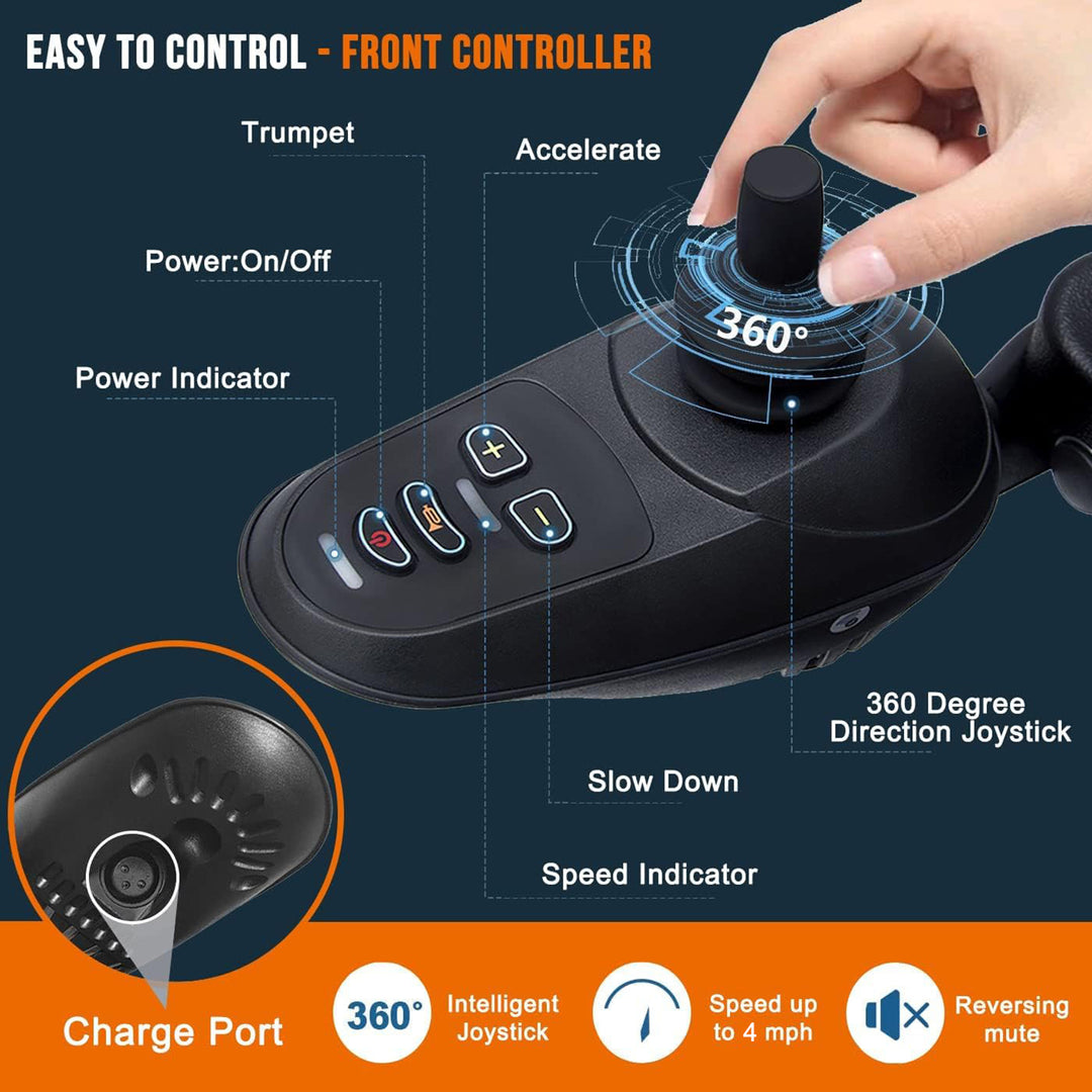 16kg Light Weight Folding Electric Wheelchair Portable Aluminum Powerchairs Dual Controller Wheelchair Electric