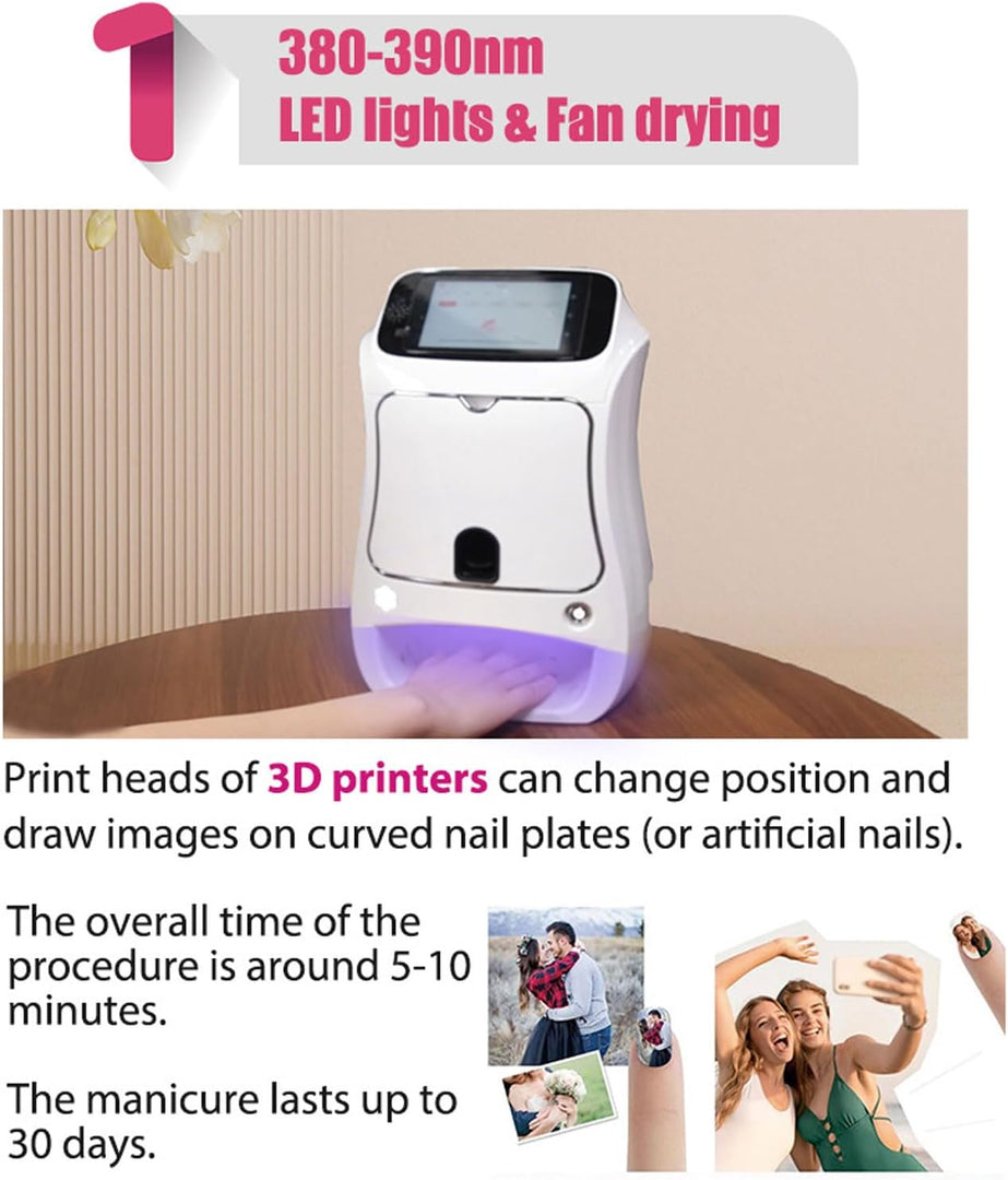 Automatic Smart DIY Digital Nail Art Printer Machine Touch Screen AI Professional 3D Nail Printer - coolbabymalls