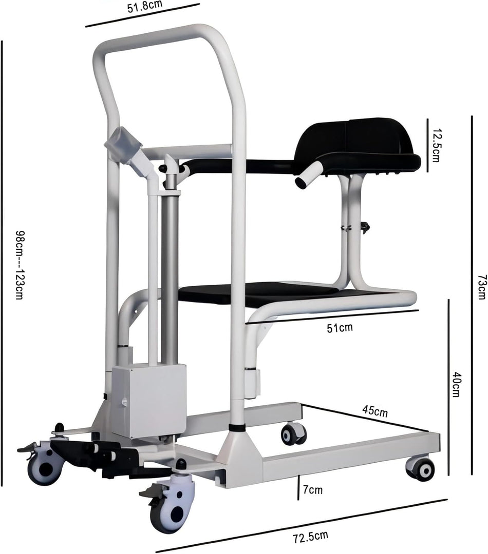 COOLBABY Electric Patient Lift Transfer Chair for Home, Multi-Function Lift Aid with 180° Split Seat, Shower and Commode Chair for Elderly Disabled, Portable Lift Wheelchair, 150KG Capacity