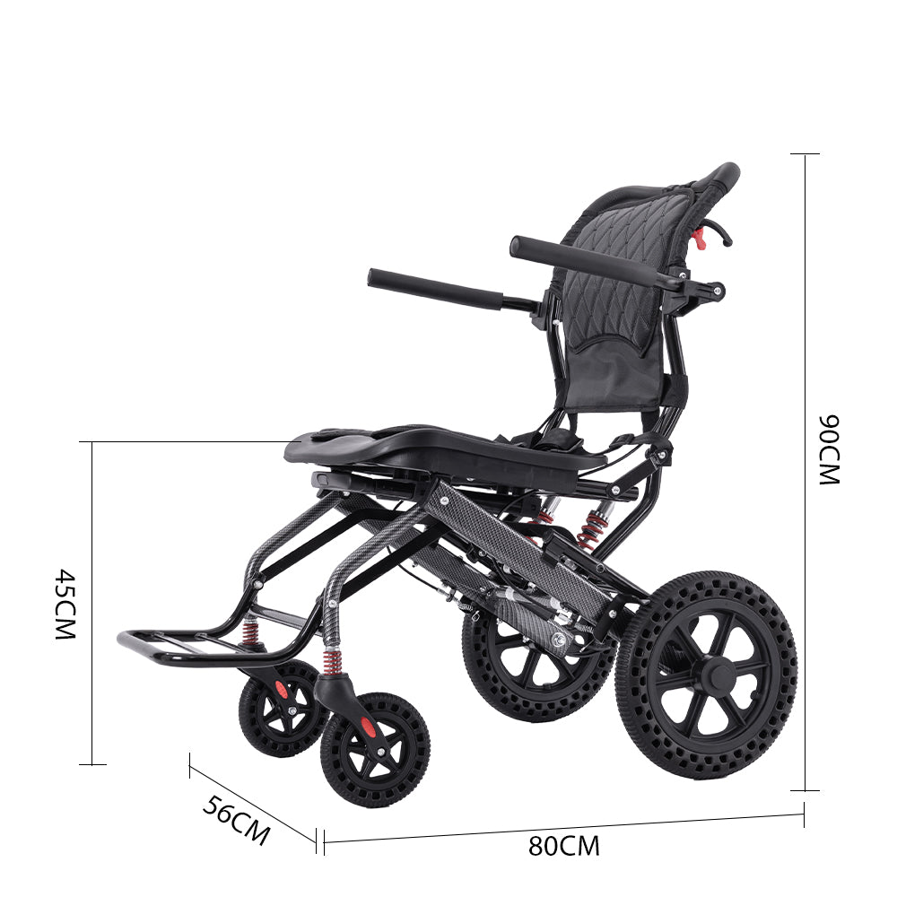 Ultra Lightly Folding Manual Travel Wheelchair for Disabled and Elderly with Telescopic Handle Could Carry on the Plane - coolbabymalls