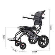 Ultra Lightly Folding Manual Travel Wheelchair for Disabled and Elderly with Telescopic Handle Could Carry on the Plane - coolbabymalls