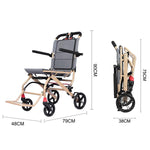 Load image into Gallery viewer, Ultralight Transport Wheelchair Folding Portable Boarding Travelling Wheelchair with Telescopic Handle Trolleys for Elderly Aircraft Travel - coolbabymalls