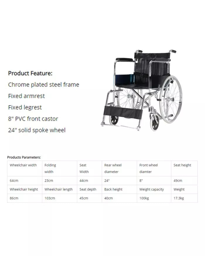 COOLBABY Regular Wheelchair For Disabled and Elderly, Model - coolbabymalls