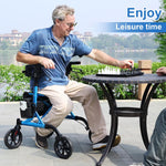 Load image into Gallery viewer, Coolbaby Rollator Walkers with Seat Back Support for Seniors Adults - coolbabymalls
