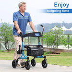 Load image into Gallery viewer, Coolbaby Rollator Walkers with Seat Back Support for Seniors Adults - coolbabymalls
