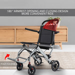 Load image into Gallery viewer, Ultralight Transport Wheelchair, Folding Portable Boarding Travelling Wheelchair with Hand Brake, Trolleys for Elderly Aircraft Travel - coolbabymalls