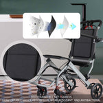 Load image into Gallery viewer, Ultralight Transport Wheelchair, Folding Portable Boarding Travelling Wheelchair with Hand Brake, Trolleys for Elderly Aircraft Travel - coolbabymalls