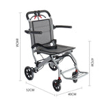 Load image into Gallery viewer, Ultralight Transport Wheelchair, Folding Portable Boarding Travelling Wheelchair with Hand Brake, Trolleys for Elderly Aircraft Travel - coolbabymalls