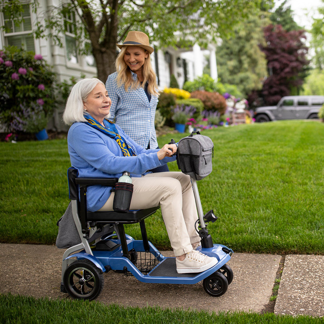 COOLBABY 17kg Portable Lightweight 4 Wheel Electric Mobility Scooter, Foldable Lightweight Mobility Scooter for Disabled Elderly