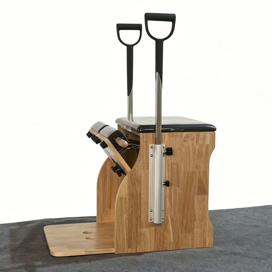 Wooden Pilates Chair – Compact Dual Handle Wunda Chair Yoga Pilates Split Pedal Stability Chair - coolbabymalls