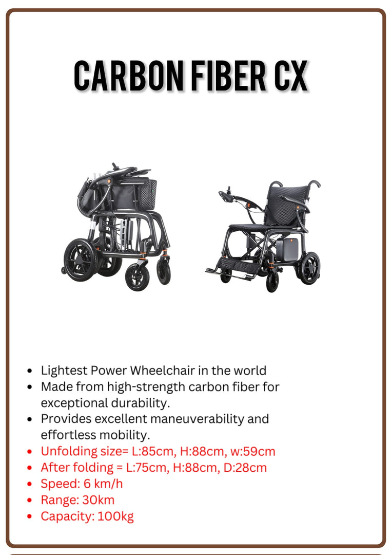 CX Carbon Fiber Superlite L – World’s Lightest Electric Wheelchair