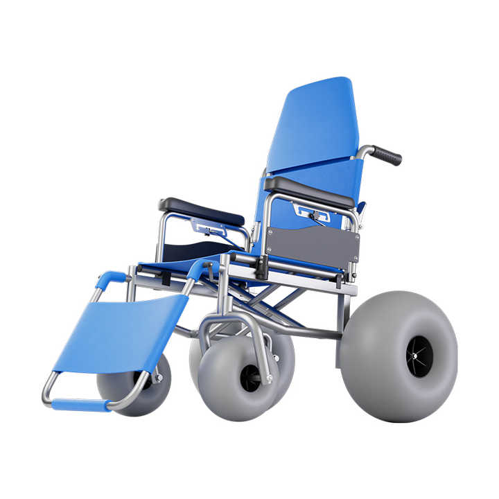 Reclining Beach Wheelchair – Foldable, Waterproof & Balloon Wheels