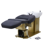 Load image into Gallery viewer, Electric Barber Salon Bed – Lift &amp; Rotate Headspa Shampoo Chair | Multifunctional Scalp Care Furniture
