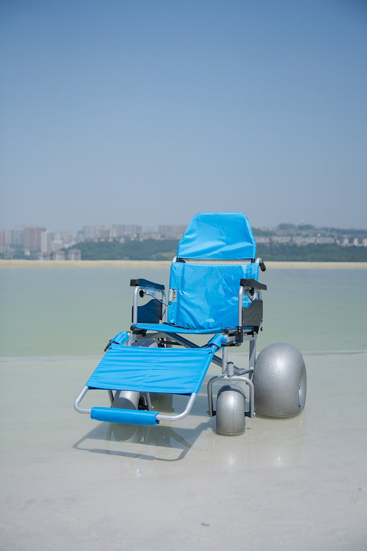 Reclining Beach Wheelchair – Foldable, Waterproof & Balloon Wheels