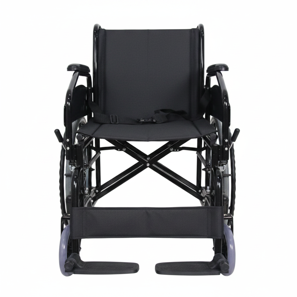 Coolbaby Mall Economy Travel Wheelchair | Foldable Steel Transport Chair with Detachable Armrests & Legrests