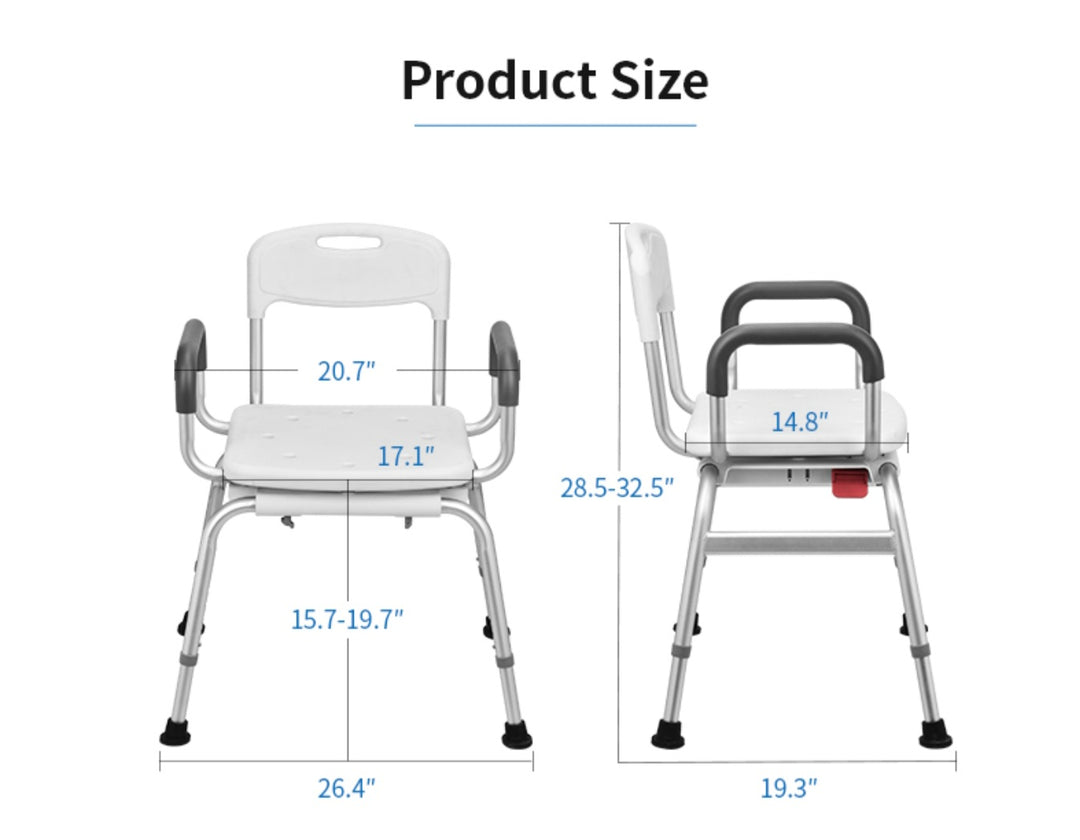 Rotatable Bath Chair – Adjustable, Waterproof & Rust-Proof