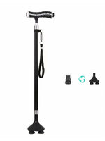 Load image into Gallery viewer, COOLBABY SSZ-GZLED Aluminum Alloy Multi-function Crutch Lamp Self-Supporting Crutches Non-slip Old Man Crutches With LED Light Magnet Massage Handle Crutches - coolbabymalls
