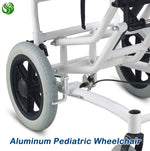 Load image into Gallery viewer, Juyi Children Wheelchair Aluminum Pediatric Wheelchair PU Wheel Kids Folding Wheelchairs - coolbabymalls
