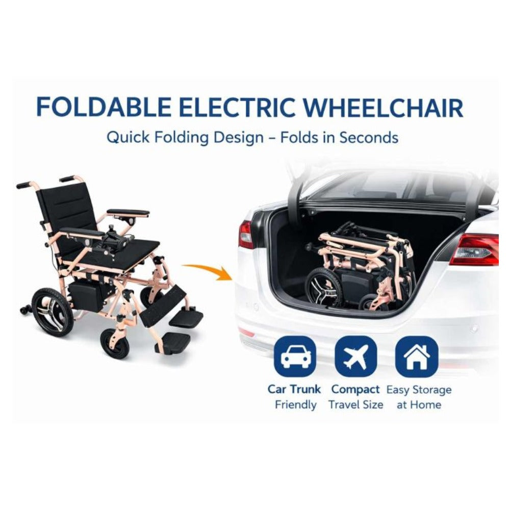 ENJOYCARE EPW63-NEW: 21kg Lightweight Folding Electric Wheelchair, 15km Range - coolbabymalls