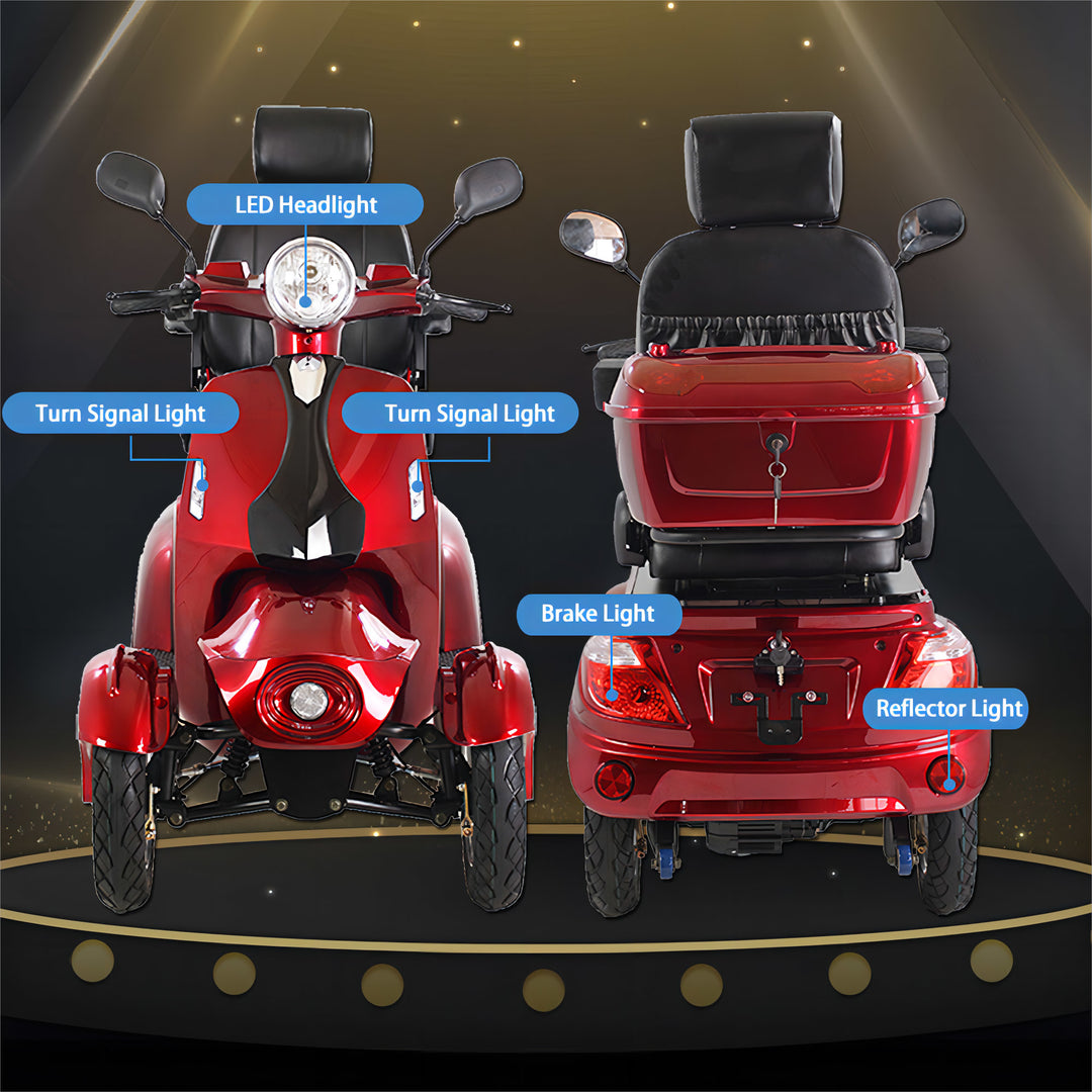 COOLBABY 4-Wheel Electric Mobility Scooter For Elders Model: AFD-4L - coolbabymalls