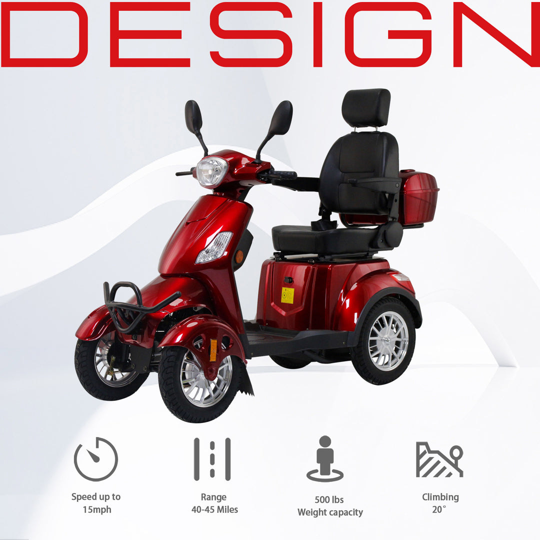 COOLBABY 4-Wheel Electric Mobility Scooter For Elders Model: XL-4L - coolbabymalls