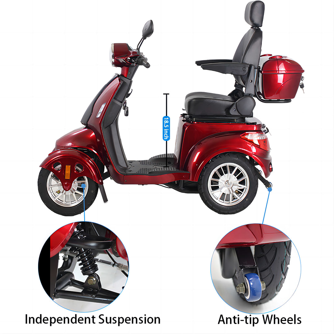 COOLBABY 4-Wheel Electric Mobility Scooter For Elders Model: AFD-4L - coolbabymalls