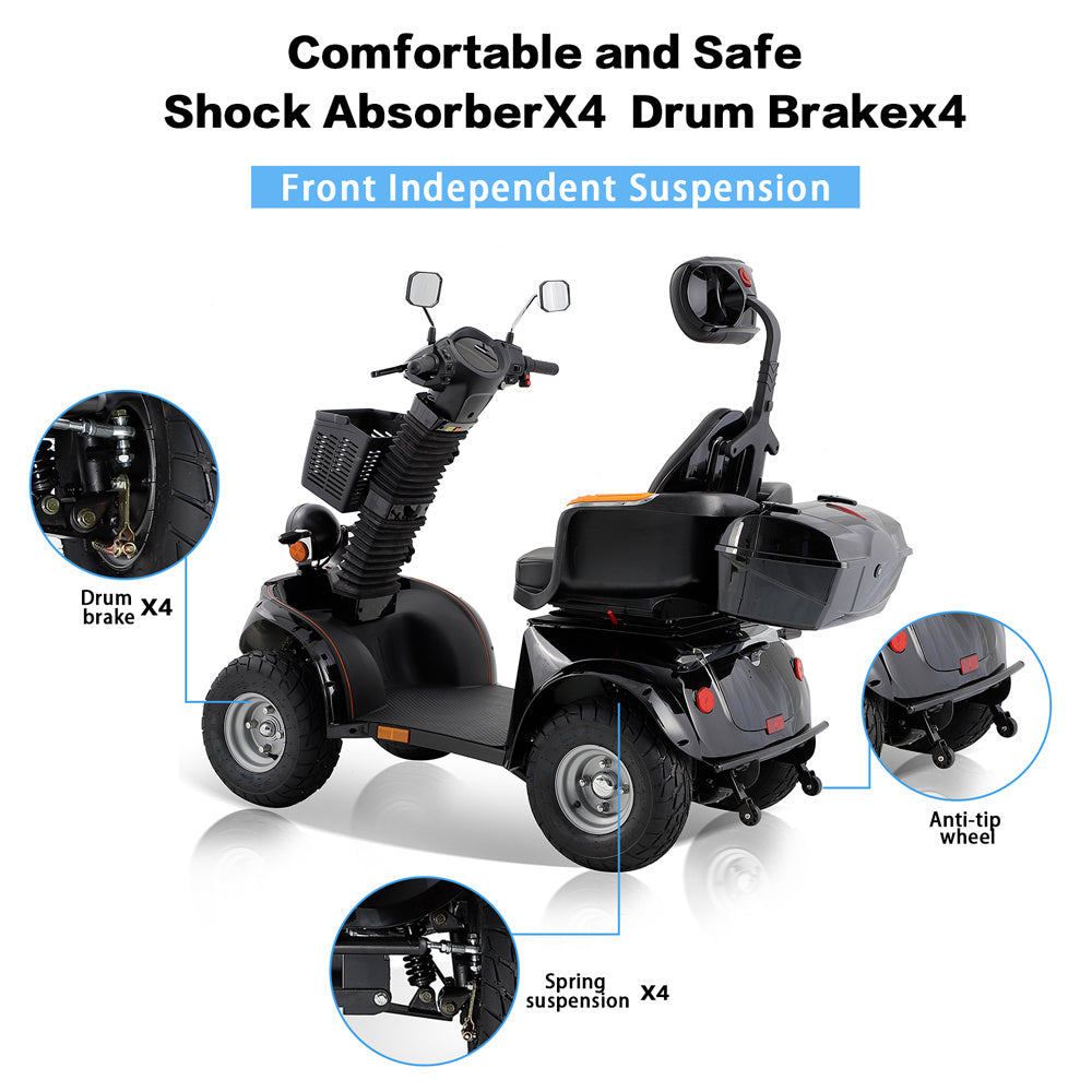 COOLBABY 4-Wheel Electric Mobility Scooter For Elders Model: DJD - coolbabymalls