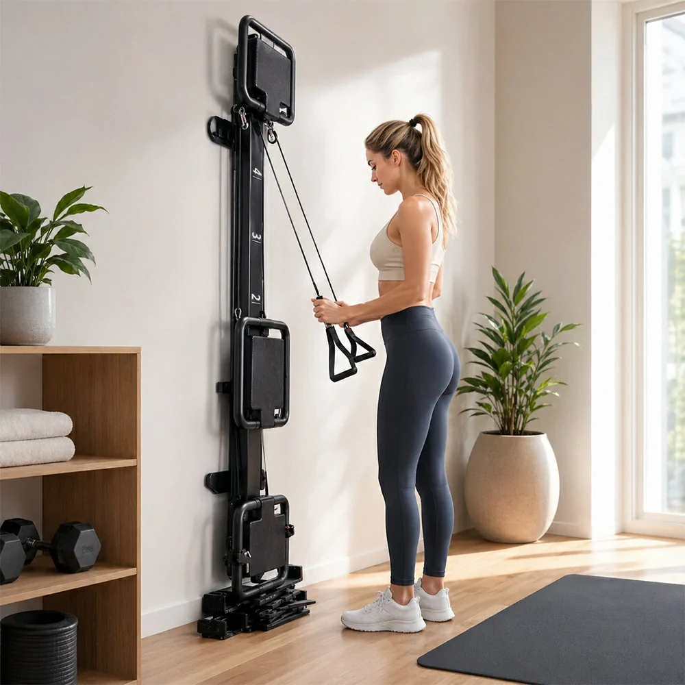 Black Aluminum Pilates Reformer Machine for Fitness Clubs Studio Use and Home Training - coolbabymalls