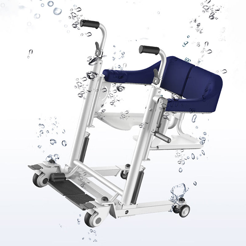 Multifunctional manual disabled patient lift transfer chair with commode waterproof shower chair - coolbabymalls